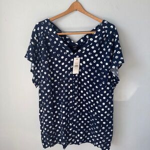 EVANS V neck flutter sleeve blouse